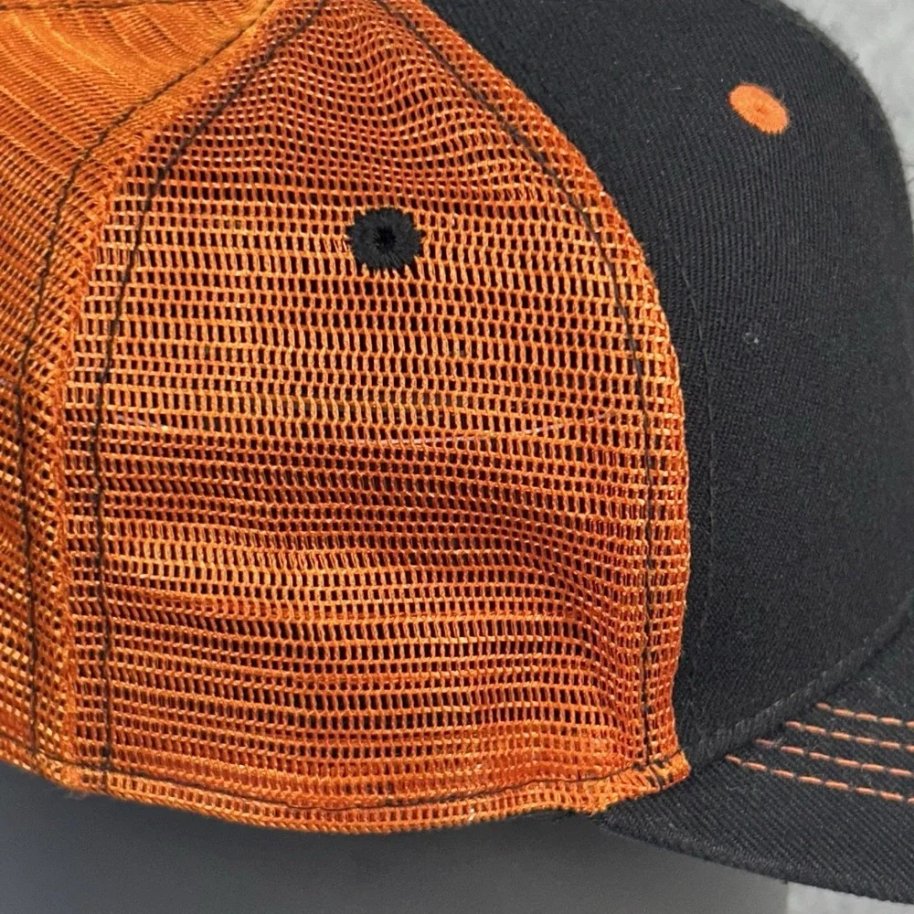 Aksels Tiger Patch Embroidered Black Orange Youth  Trucker  Hat Cap